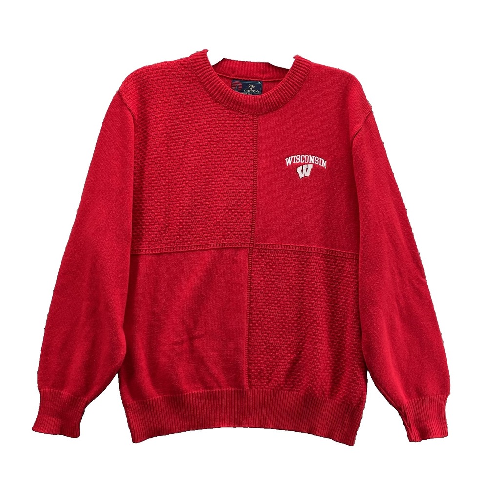 VTG Isle of Cotton Wisconsin Sweater‎ Men's Medium Fisherman 90's Preppy Y2K USA